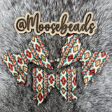 JUMBO-21 Ivory Tribal JUMBO Bow w/ Tails Silicone Focal EXCLUSIVE