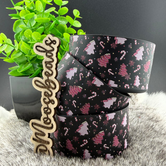 TB-11 Pink & Black Tree Cake Silicone Tumbler Boot