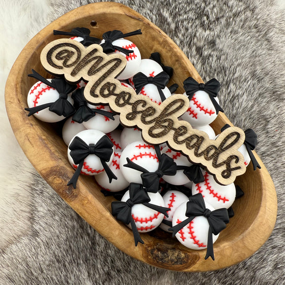 S-1116 Baseball w/ BLACK Bow 3D Silicone Focal EXCLUSIVE