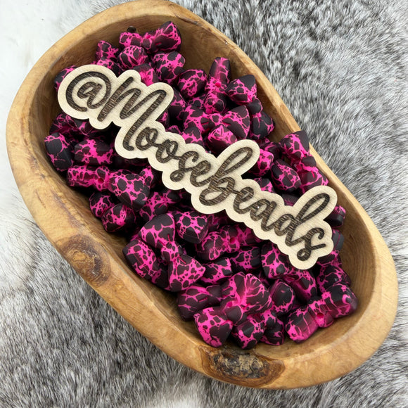 SMALL-11 Hot Pink Cowhide SMALL Bow Silicone Buddy EXCLUSIVE