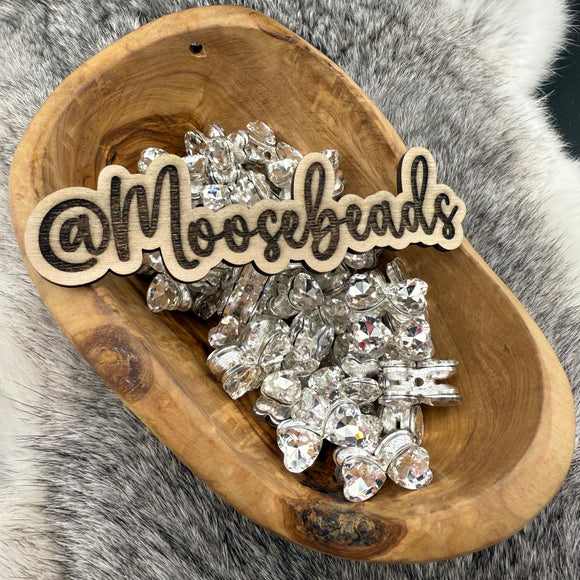 Clear Rhinestone Bow Bead