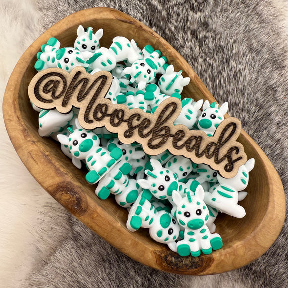 S-1379 Ziggy the TURQUOISE 3D Zebra Silicone EXCLUSIVE