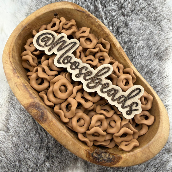 Caramel Matte Wavy Large Hole Spacer 16mm