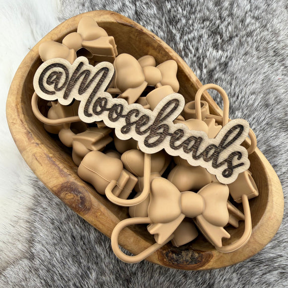 BST-147 Toffee Latte SILICONE Bow Straw Topper EXCLUSIVE