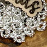 Silver Rope Twist w/ Rhinestone Metal Large Hole Spacer 10mm (5 Pack)