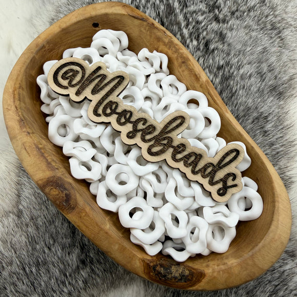 White Matte Wavy Large Hole Spacer 16mm