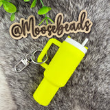 Neon Yellow Mini Tumbler Keychain