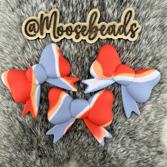 JUMBO-25 Autumn Skies JUMBO Bow w/ Tails Silicone Focal EXCLUSIVE