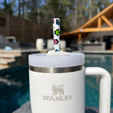 Colorful Leopard 40oz Plastic Straw (1 straw)