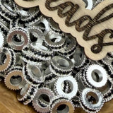 Thin Silver & Black Rhinestone Spacer 10mm (5 Pack)
