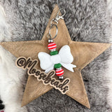 White JUMBO Bow w/ Tails Silicone Focal EXCLUSIVE