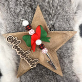 JUMBO-6 Mistletoe Twist JUMBO Bow w/ Tails Silicone Focal EXCLUSIVE