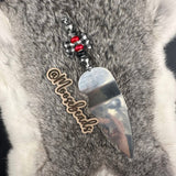 S-1309 Black & White Buffalo Plaid Bow w/ Tails Silicone Focal EXCLUSIVE