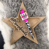 S-106 Pink Howdy Christmas Printed Silicone Focal EXCLUSIVE