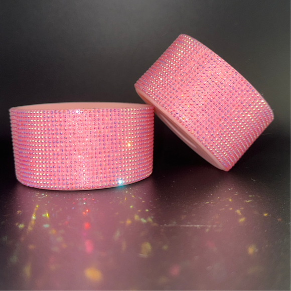 Pink Rhinestone Silicone Boots for Tumblers