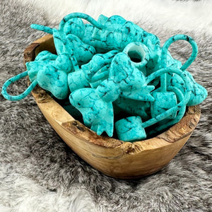 Turquoise Faux Stone SILICONE Bow Straw Topper EXCLUSIVE