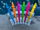 Neon Blue PLASTIC Beadable Ink Pen