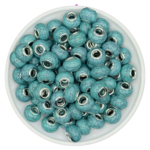Turquoise Faux Stone Large Hole Spacer 14mm