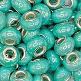 Iridescent Teal Large Hole Spacer 14mm