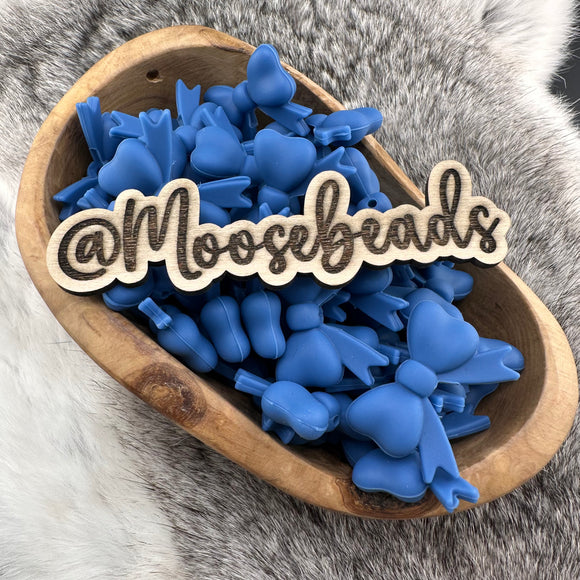 Yale Blue Bow w/ Tails Silicone Focal EXCLUSIVE
