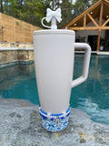 BST-87 Frost White 12mm SILICONE Bow Straw Topper EXCLUSIVE