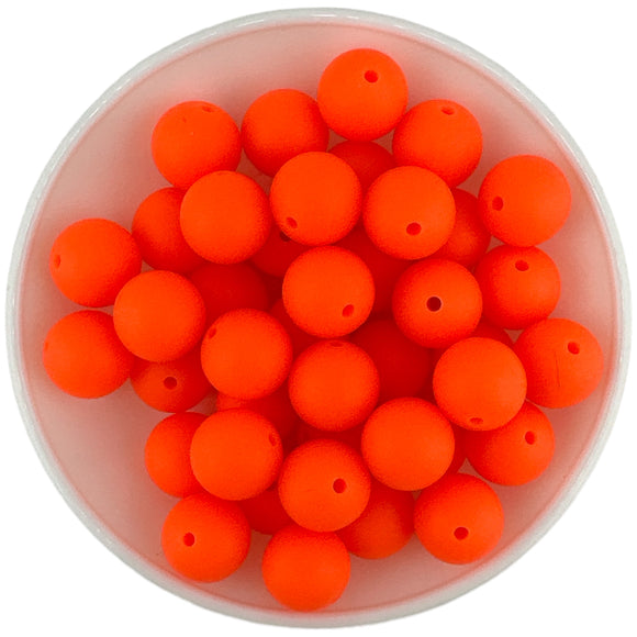 15-126 NEON ORANGE 15mm Silicone Bead EXCLUSIVE