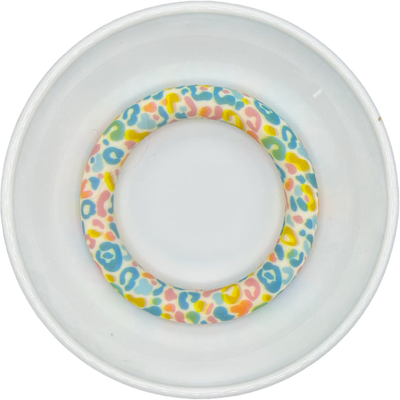 PASTEL LEOPARD Print 65mm Silicone Ring/Pendant