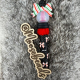 Black w/ Red Trimmed Bows Rhinestone Beadable Ink Pen (Copy)