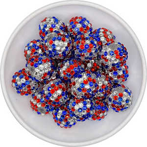 Red, Silver & Blue Confetti Rhinestone