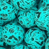 Turquoise Spooky 15mm Silicone Bead EXCLUSIVE