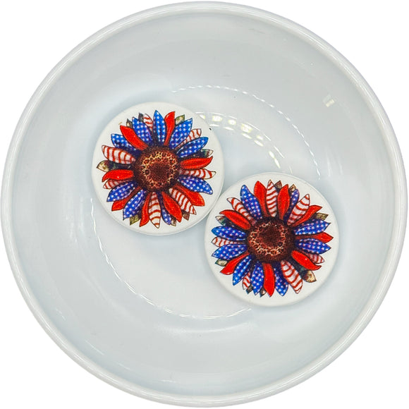 RED, WHITE & BLUE Sunflower Silicone Buddy
