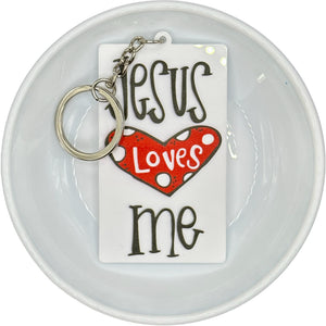 Decorated Jesus Loves Me Keychain