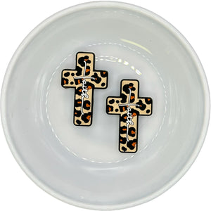 BROWN LEOPARD Faith Cross Silicone Buddy EXCLUSIVE