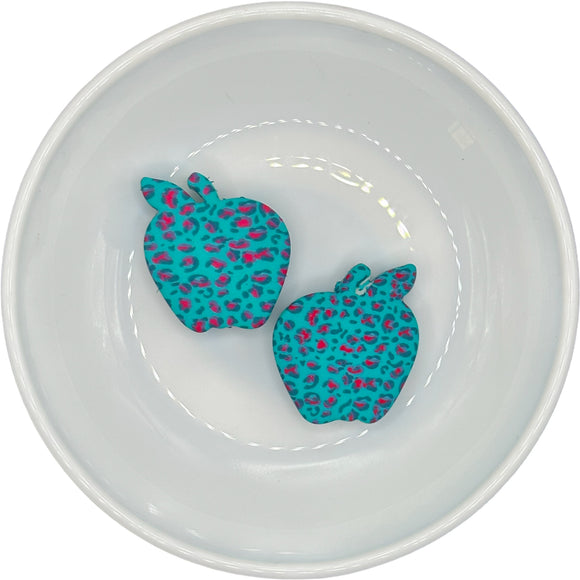 S-157 TURQUOISE & HOT PINK LEOPARD Apple Silicone Buddy EXCLUSIVE