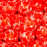 WHITE & RED Cowhide 15mm Silicone Bead EXCLUSIVE