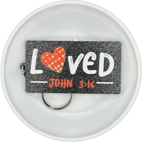 Decorated LOVED John 3:16 Acrylic Keychain