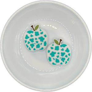 S-147 TURQUOISE & WHITE COW Apple Silicone Buddy EXCLUSIVE