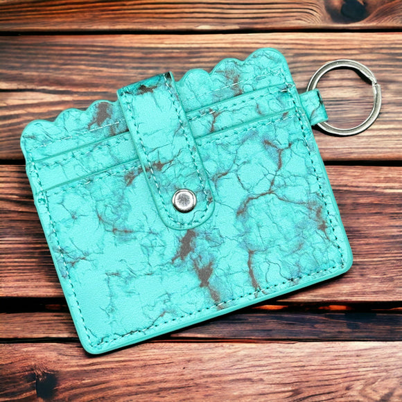 TURQUOISE w/ SILVER HARDWARE Printed Wallet Exclusive