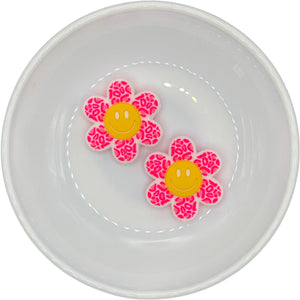 HOT PINK Leopard Happy Daisy Silicone Buddy EXCLUSIVE