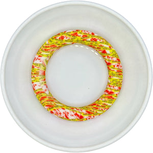 BLOODY CRIME SCENE TAPE Print 65mm Silicone Ring/Pendant