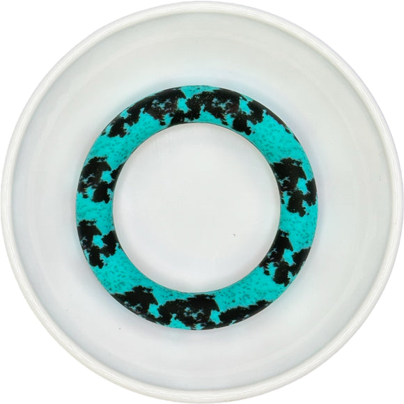 TURQUOISE COWHIDE Print 65mm Silicone Ring/Pendant