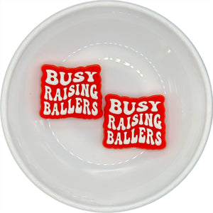 RED & WHITE Busy Raising Ballers Silicone Buddy EXCLUSIVE (baseball)