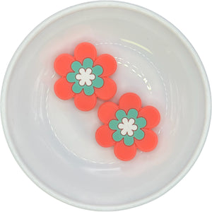 Cow Tongue Pink/Mint Poppy Flower Silicone Buddy EXCLUSIVE