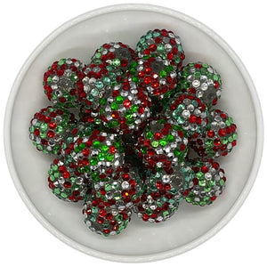 Green, Red & Silver Confetti Rhinestonei