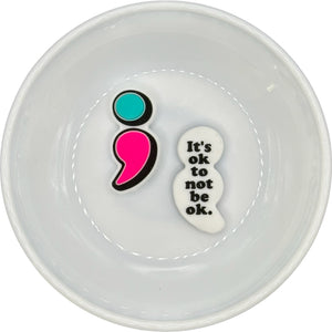 Turquoise/Hot Pink Semicolon Silicone Buddy EXCLUSIVE