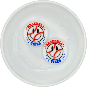 S-256 WHITE, BLUE & RED Baseball VIBES Silicone Buddy EXCLUSIVE