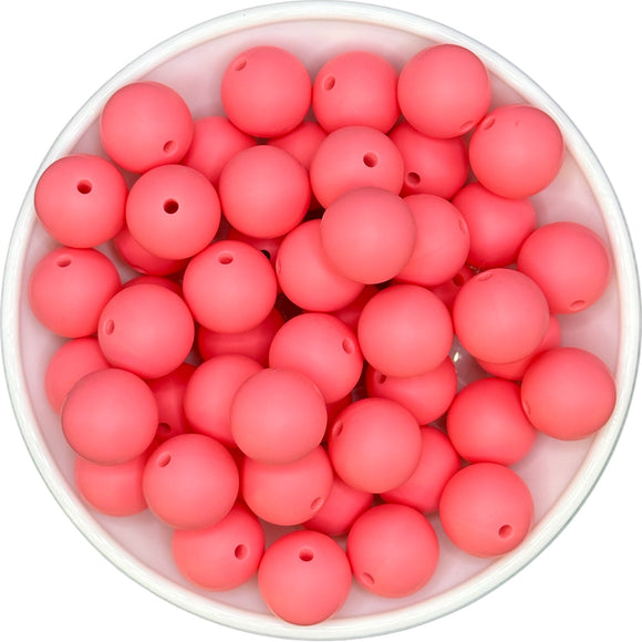 SALMON PINK (MATCHES HAVE A GOOD DAY) 15mm Silicone Bead