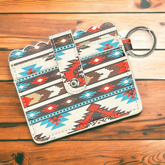 Ivory Tribal w/ SILVER HARDWARE Printed Wallet Exclusive