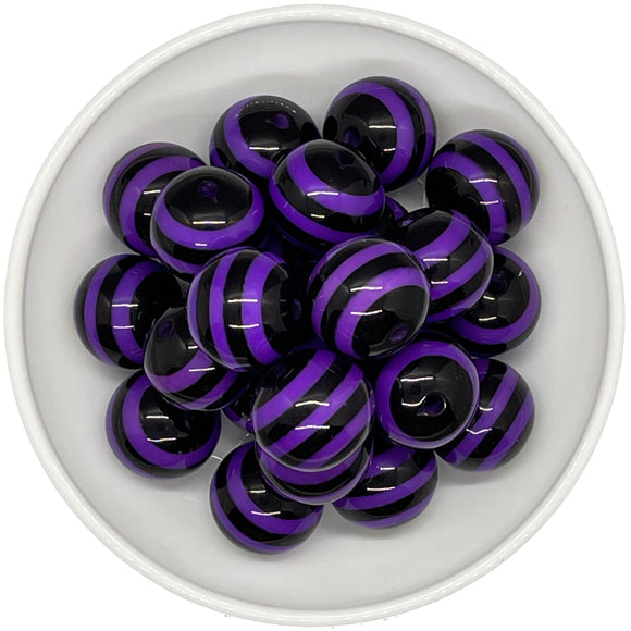Black & Purple Stripes Solid