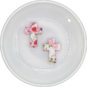 S-433 Floral Printed Cross Silicone Buddy EXCLUSIVE 30x21mm